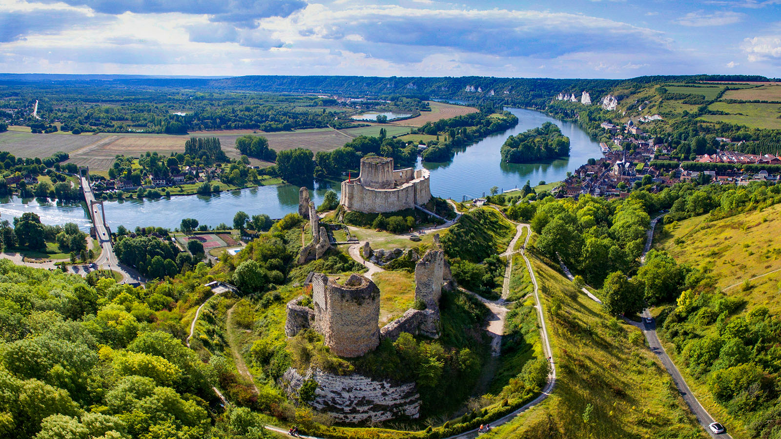 Panorama sur Château-Gaillard. la Seine et le Petit-Andely © Franck Godard