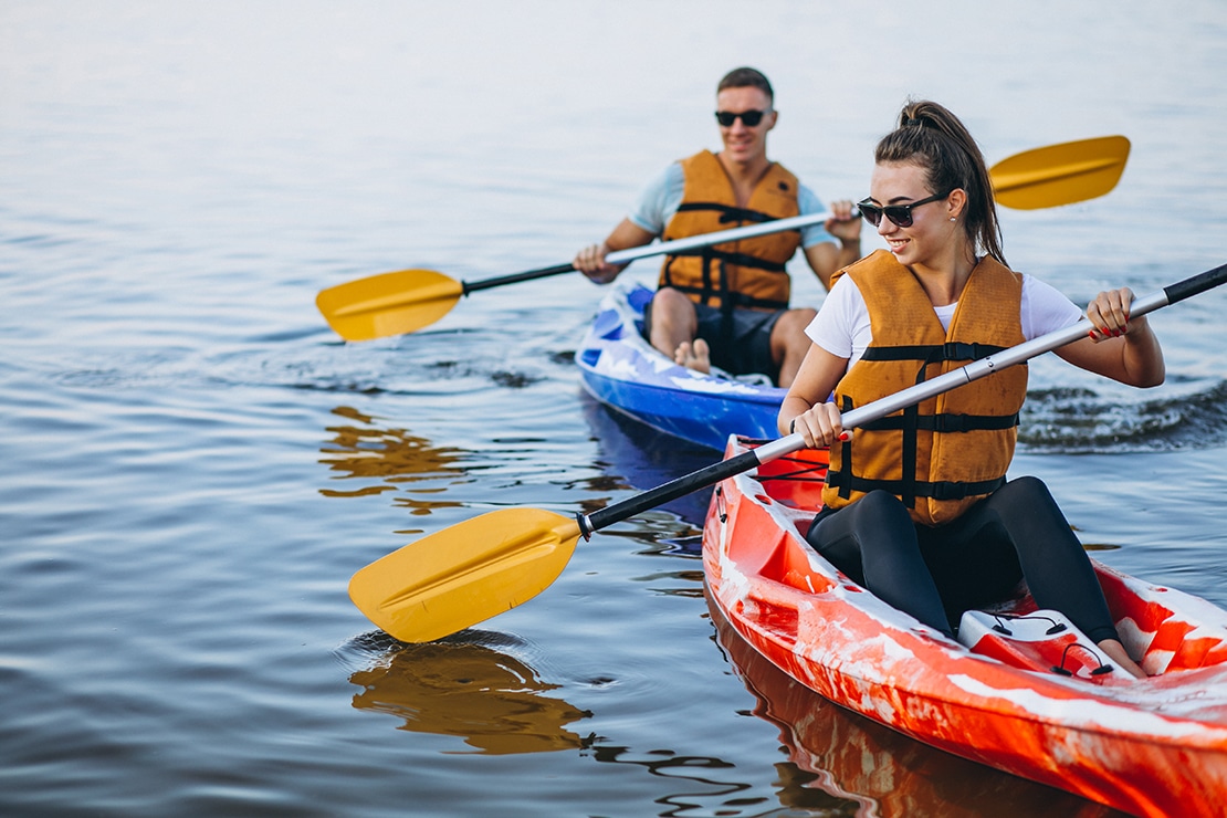 Couple en kayak
